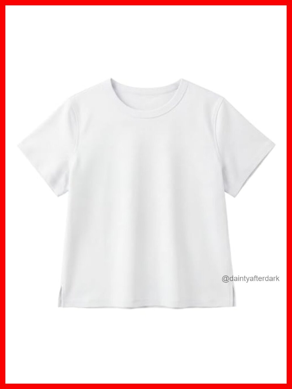 Cotton Crop Top Boxy Fit Crewneck Short Sleeve Casual Tee